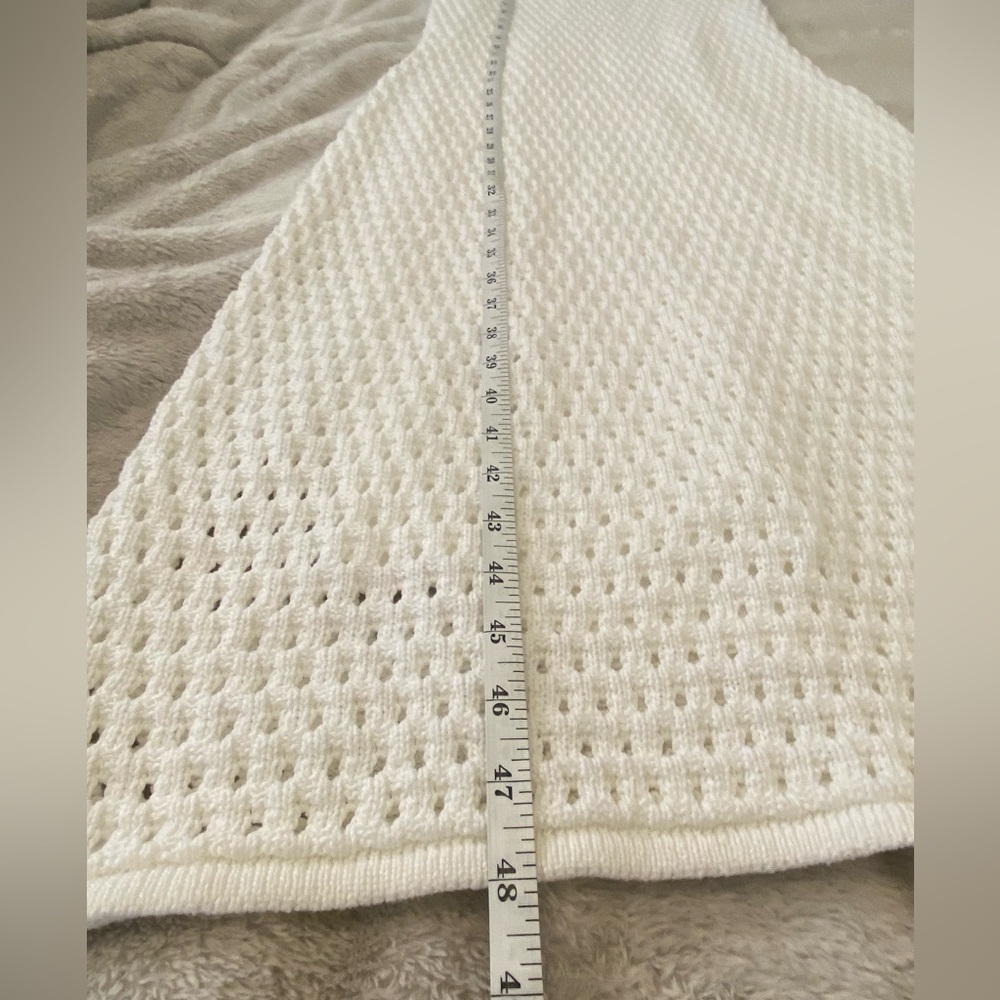 Vintage Kate Spade White Pointelle Knit Sleeveless Maxi Dress with Slip Lining - Picture 11 of 17